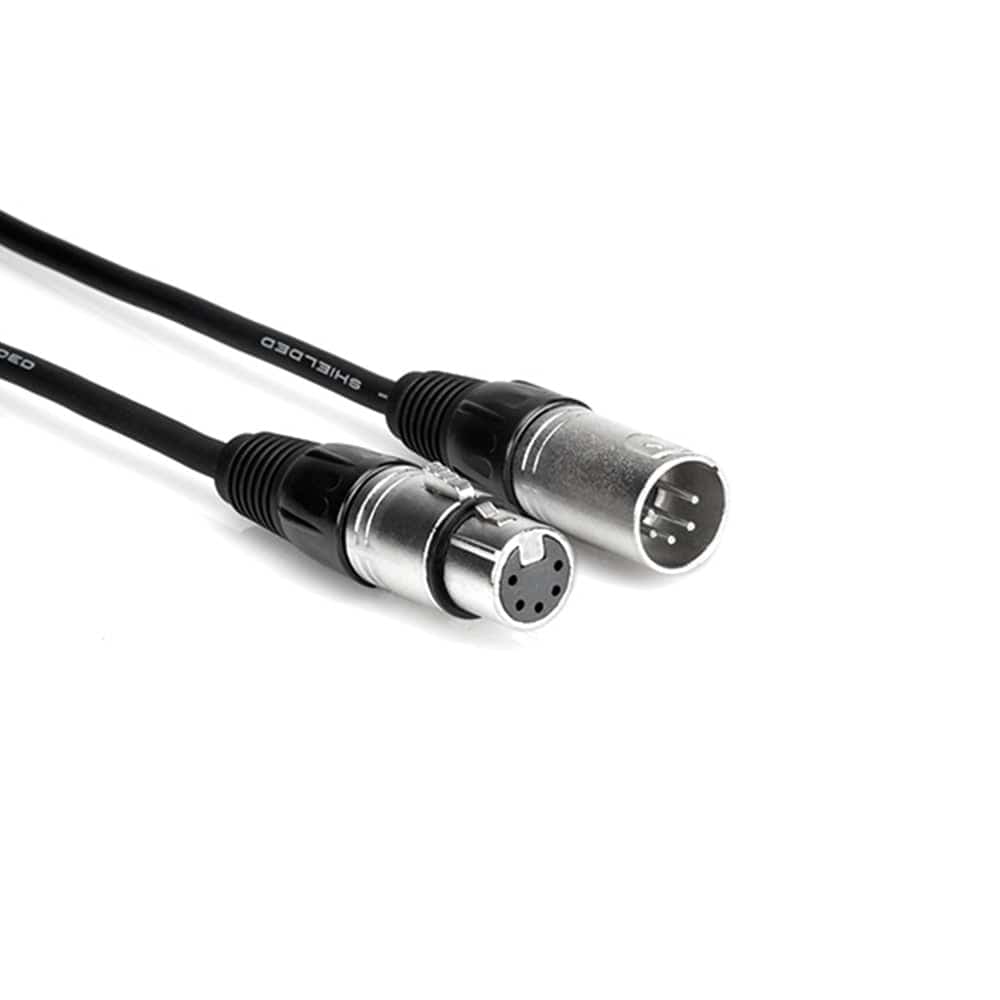 Hosa 5-Pin DMX Cable, XLR5F to XLR5M, 10' - DMX-510