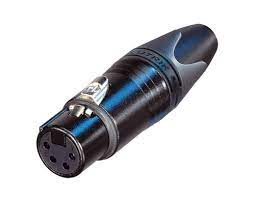 Neutrik 4 Pin Inline Male XLR Connector, Black/Silver - NC4MXX-BAG