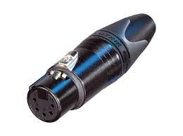 Neutrik 5 Pin Inline Female XLR Connector, Black/Gold - NC5FXX-B