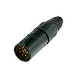 Neutrik 6 Pin Switchcraft Style Inline Male XLR Connector, Black/Gold - NC6MSXX-B