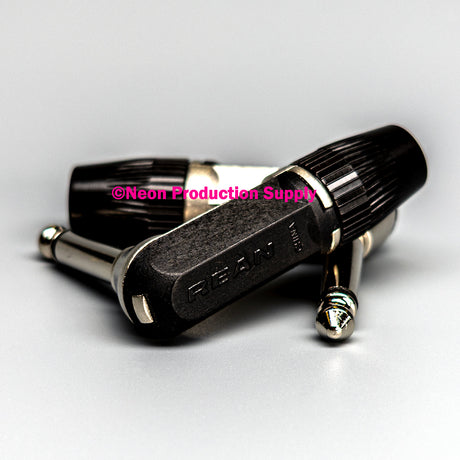 Neutrik Rean™ Plug 1/4" mono slim - black plastic/silver - right angle; bulk