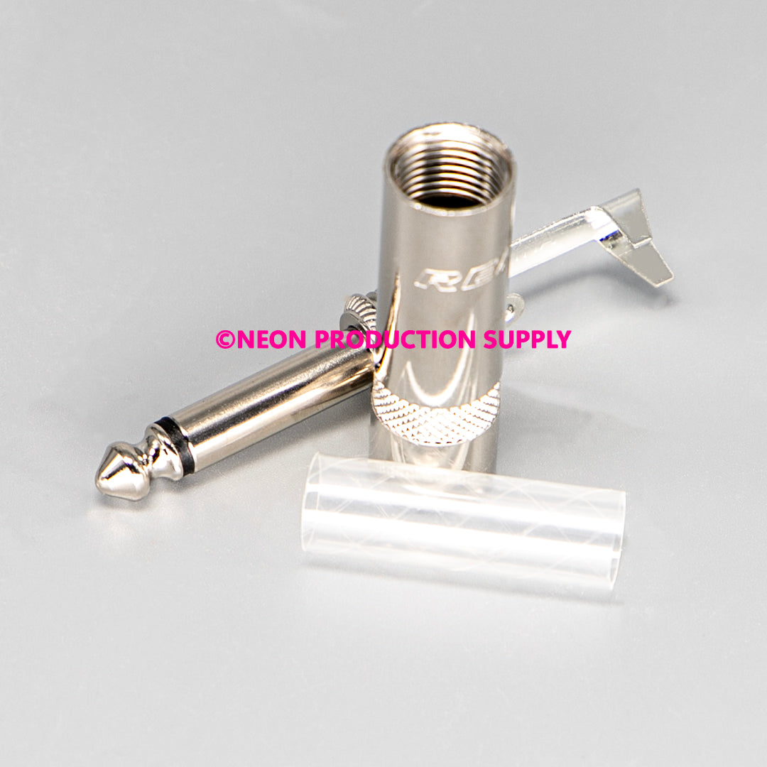 Neutrik Rean™ Plug 1/4" mono - long handle - nickel/silver - Cable OD 8mm; bulk