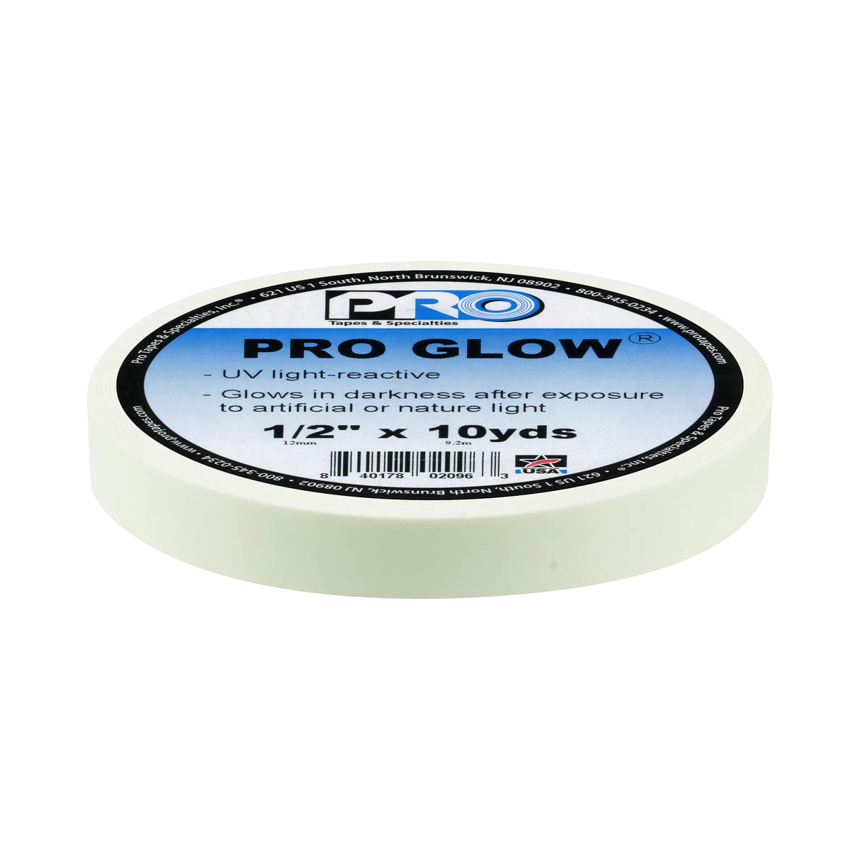 Pro Glow Vinyl Spike Tape - 1/2" x 10yd, Glow