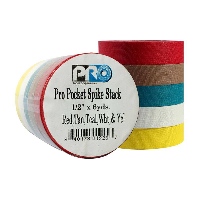 Pro Gaff Spike Stacks Pocket Size 1/2" x 6yd, 5 Bright Colors
