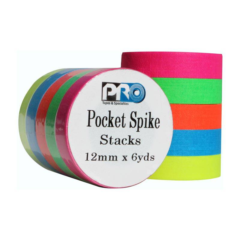 Pro Gaff Spike Stacks Pocket Size 1/2" x 6yd, 5 Fluorescent Colors