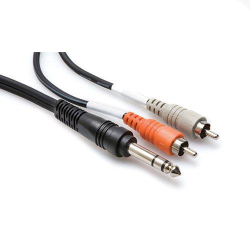 Hosa Insert Cable - 1/4" TRSM to 2x RCAM, 9' - TRS-203