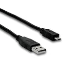 Hosa USB Cable - Type A to Micro B, USB 2.0, 6' - USB-206AC