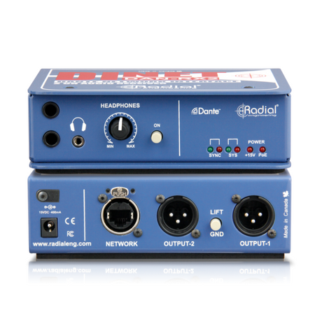 Radial Engineering DiNet DAN-RX2 Dual Output Dante Endpoint - DiNet DAN-RX2