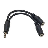 Hosa Headphone Y Cable, 3.5mm TRSM to 2x 3.5mm TRSF, 6" - YMM-232