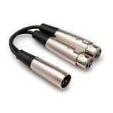 Hosa XLR Y Cable - XLR3M to 2x XLR3F, 6" - YXF-119