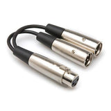 Hosa XLR Y Cable - XLR3F to 2x XLR3M, 6" - YXM-121