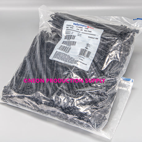 Hellermann Tyton Cable Ties - 8", 50lb, 1000 Pack, Black, T50R0