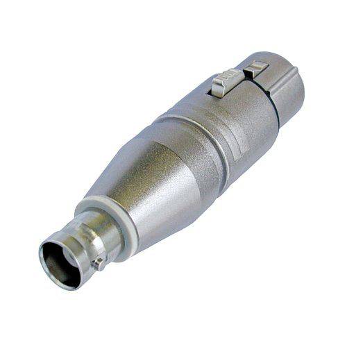 Neutrik XLR Female to BNC Female Adapter, Nickel/Silver - NA2FBNC