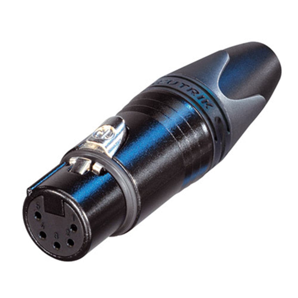 Neutrik 5 Pin Inline Female XLR Connector, Black/Silver - NC5FXX-BAG