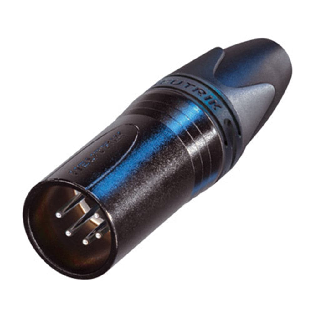 Neutrik 5 Pin Inline Male XLR Connector, Black/Silver - NC5MXX-BAG