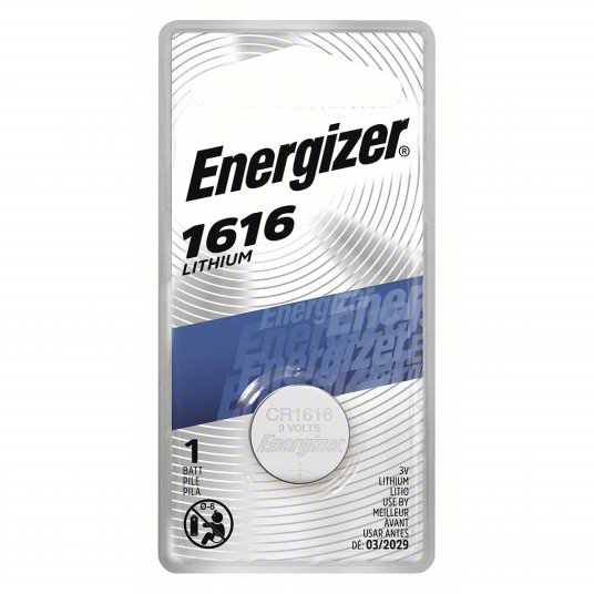 Energizer ECR 1616 Coin Battery, Lithium, 1 Pack