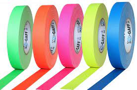 Pro Gaff Tape - 1" X 50yd, Neon - 5 Fluorescent Colors