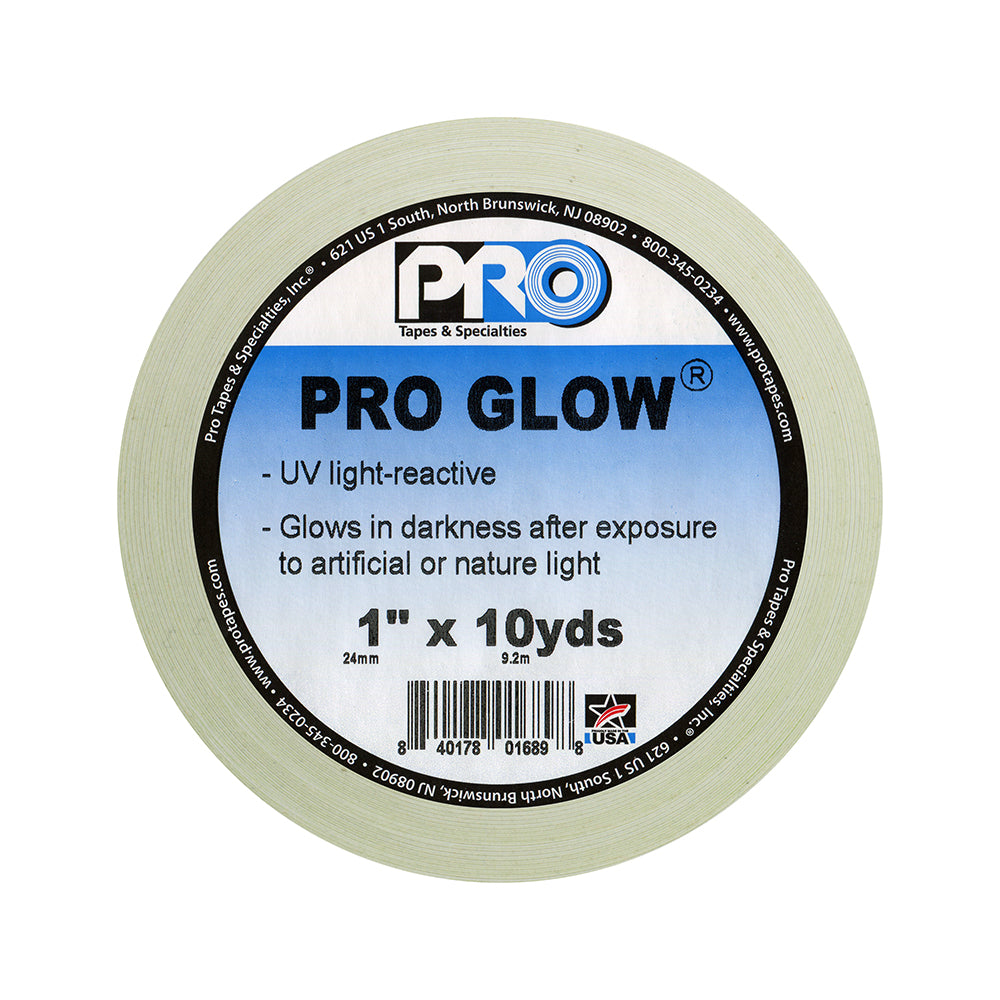 Pro Glow Vinyl Tape - 1" x 10yd, Glow - Neon Production Supply