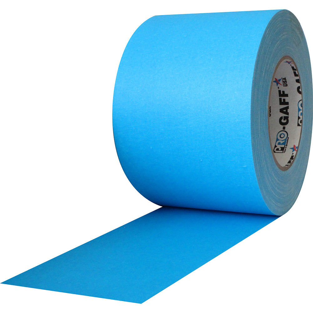 Pro Gaff Tape - 4" x 50yd, Fluorescent Blue - Neon Production Supply