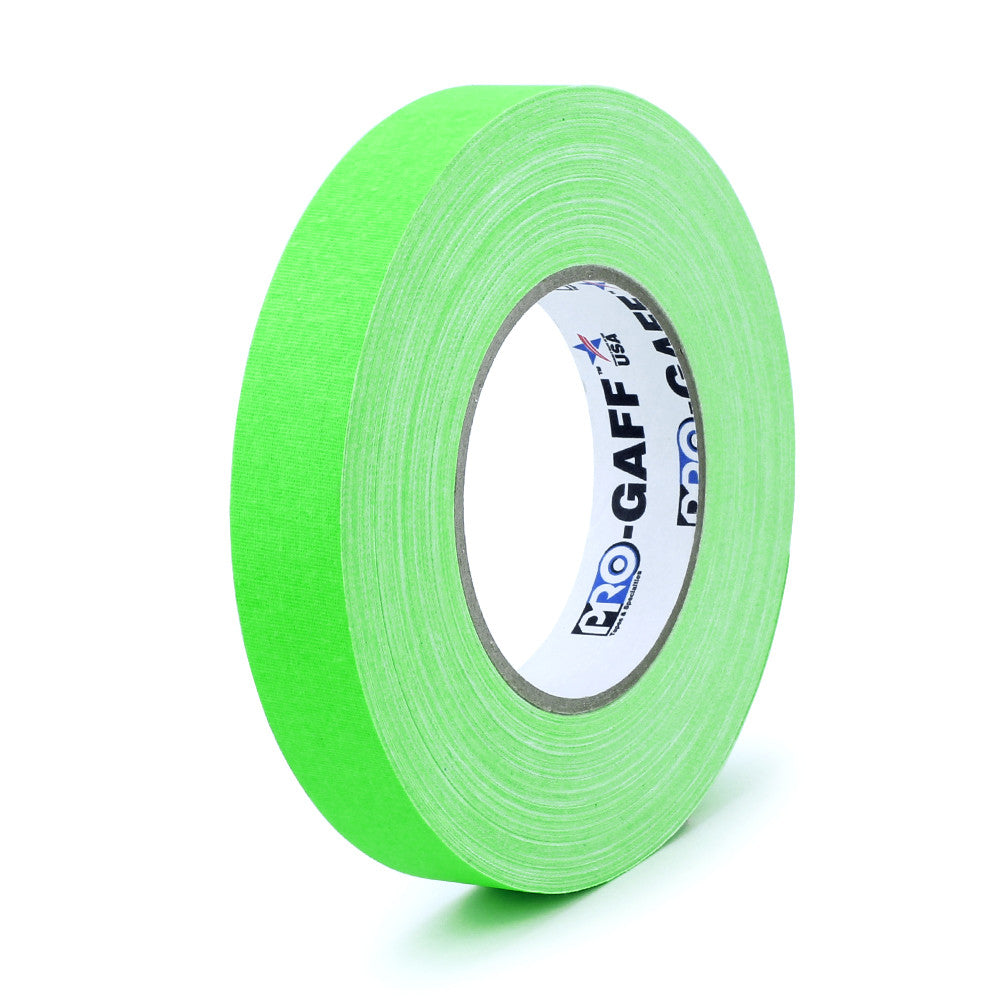 Pro Gaff Tape - 1" X 50yd, Fluorescent Green - Neon Production Supply