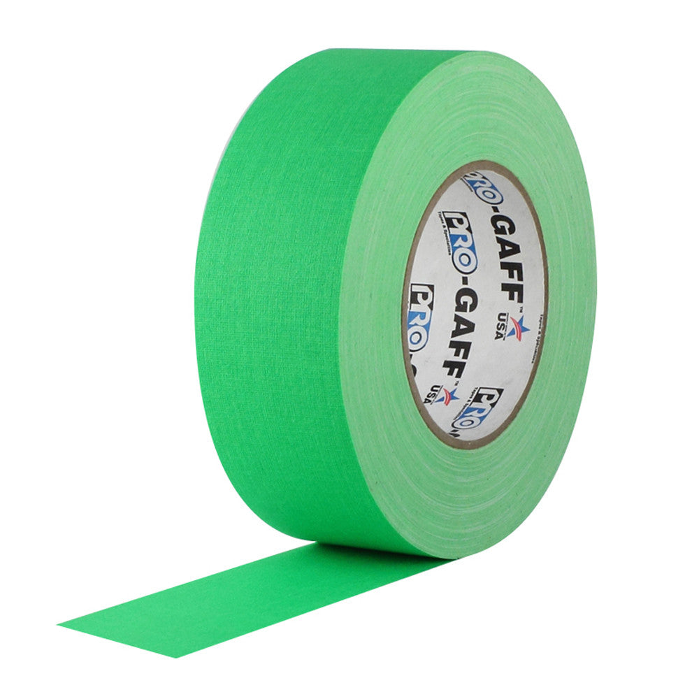 Pro Gaff Tape - 2" x 50yd, Fluorescent Green - Neon Production Supply
