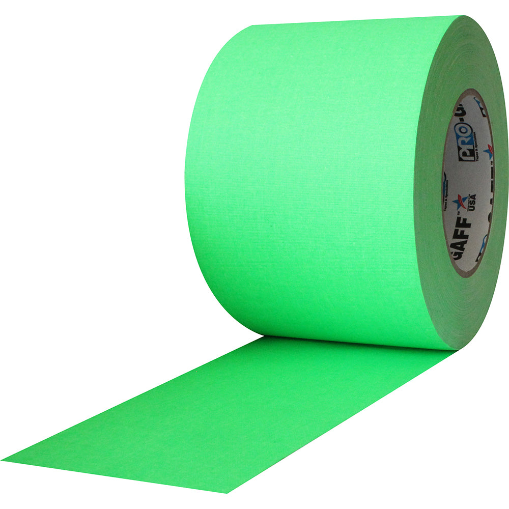 Pro Gaff Tape - 4" x 50yd, Fluorescent Green - Neon Production Supply