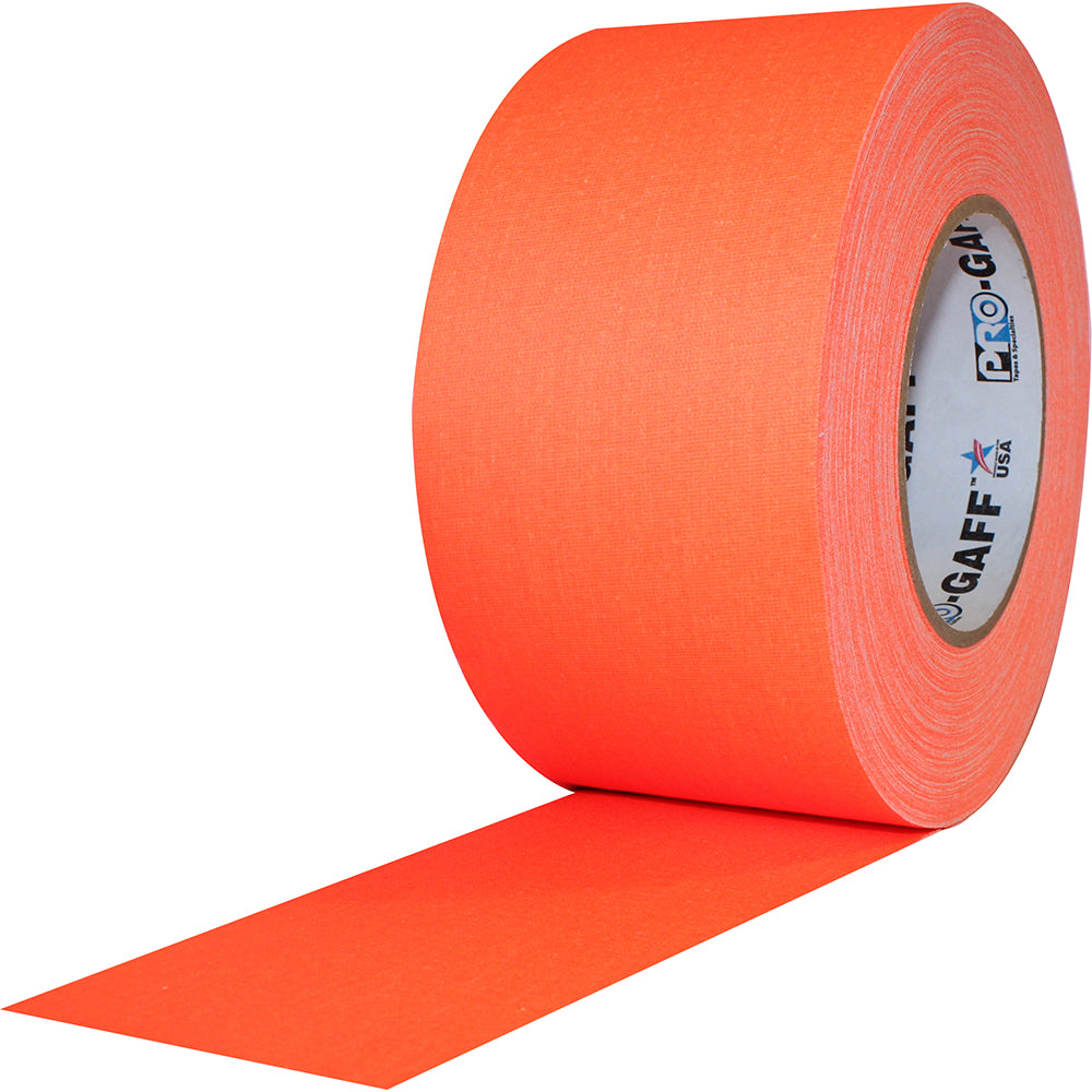 Pro Gaff Tape - 3" x 50yd, Fluorescent Orange - Neon Production Supply