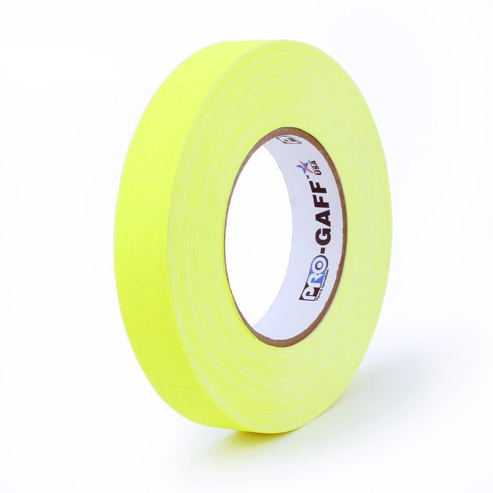 Pro Gaff Tape - 1" X 50yd, Fluorescent Yellow - Neon Production Supply