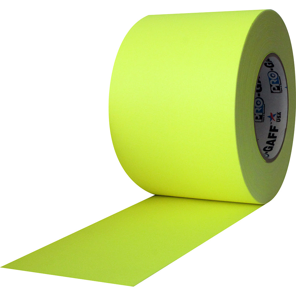 Pro Gaff Tape - 4" x 50yd, Fluorescent Yellow - Neon Production Supply