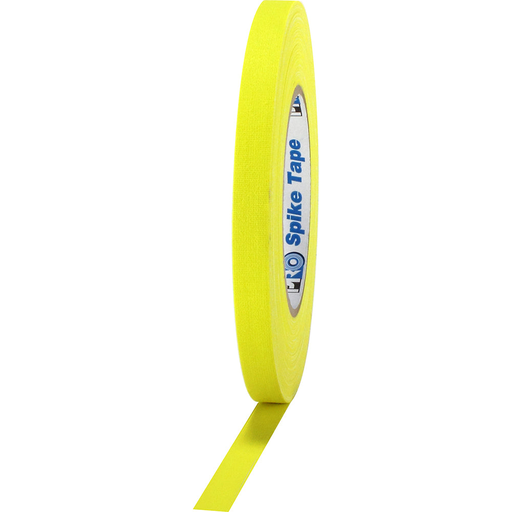 Pro Gaff Spike Tape - 1/2" x 45yd, Yellow - Neon Production Supply