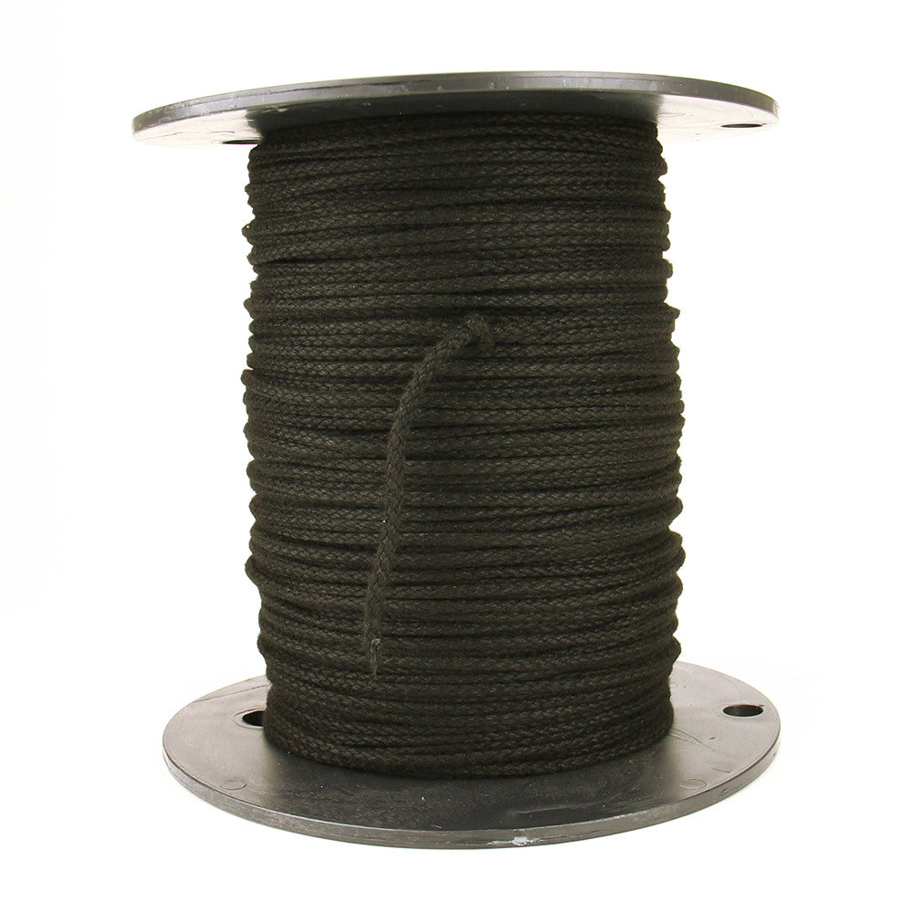 No. 4 1/8 Diamond Braid Premium Cotton Tie Line, Black - 600