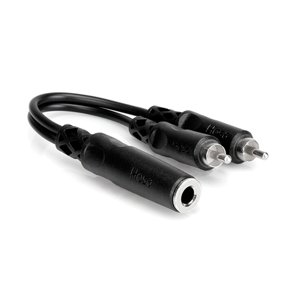 Hosa Y Cable - 1/4" TSF to 2x RCAM, 6" - YPR-131 - Neon Production Supply