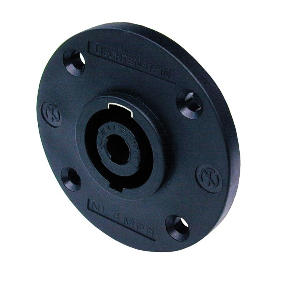 Neutrik 4-Pin Chassis speakON Connector, Round Flange - NL4MPR - Neon Production Supply