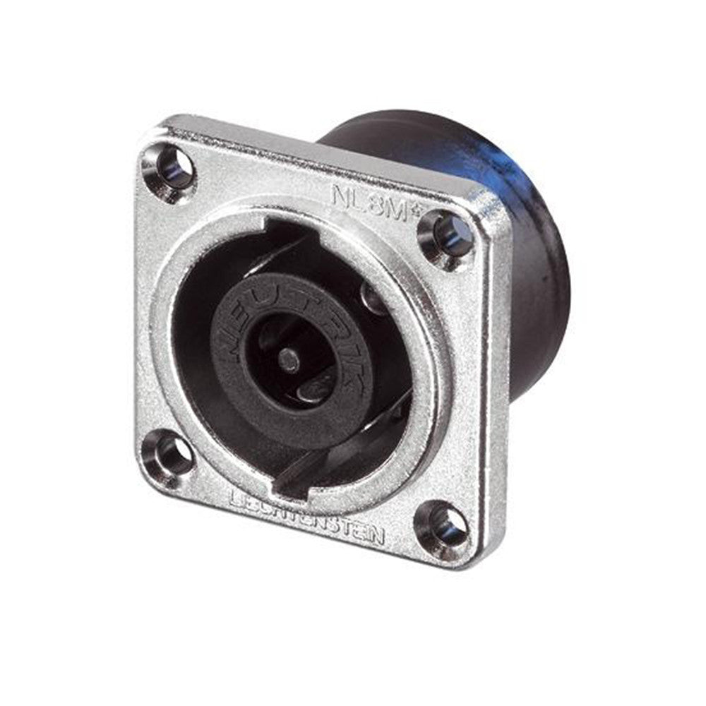 Neutrik 8-Pin Chassis speakON Connector, Square, Nickel - NL8MPR - Neon Production Supply